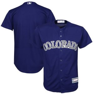 Colorado Rockies Youth Alternate Replica Blank Team Jersey – Purple