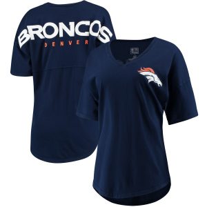 Denver Broncos NFL Pro Line by Fanatics Branded Women’s Spirit Jersey Goal Line V-Neck T-Shirt