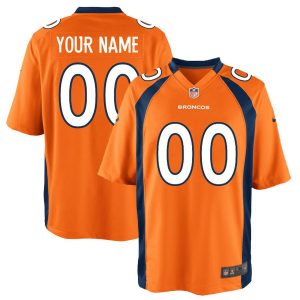Men’s Denver Broncos Nike Orange Custom Game Jersey