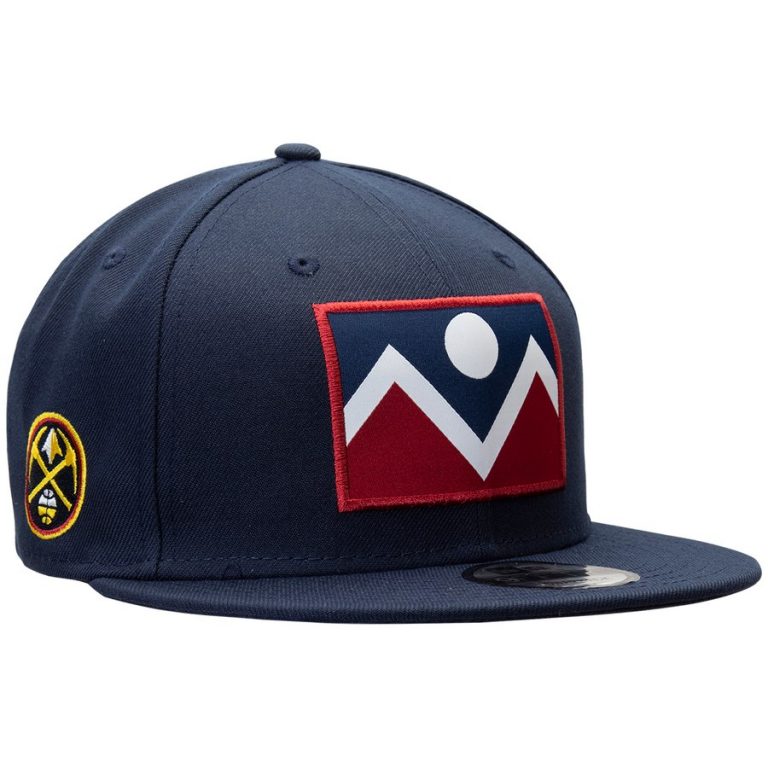 Men’s Denver Nuggets New Era Navy Flag Front 9FIFTY Adjustable Hat ...