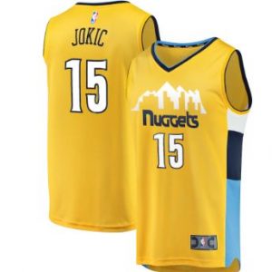 Men’s Denver Nuggets Nikola Jokic Fanatics Branded Gold Fast Break Replica Jersey – Statement Edition