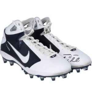 Autographed Denver Broncos Tim Tebow Fanatics Authentic Player-Issued Nike Navy and White Cleats from the 2011 NFL Season – AA0051767-68