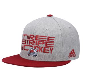 Men’s Colorado Avalanche adidas Gray/Maroon Three Stripe Hockey Adjustable Hat