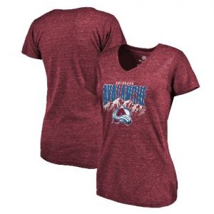 Women’s Colorado Avalanche Fanatics Branded Burgundy Hometown Collection Tri-Blend V-Neck T-Shirt
