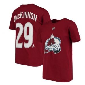 Youth Colorado Avalanche Nathan MacKinnon Burgundy Player Name & Number T-Shirt